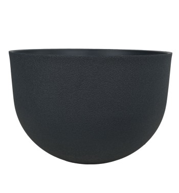 Set da 3 Vasi Ciotola in Poliresina Nero, Eleganza per Interno ed Esterno