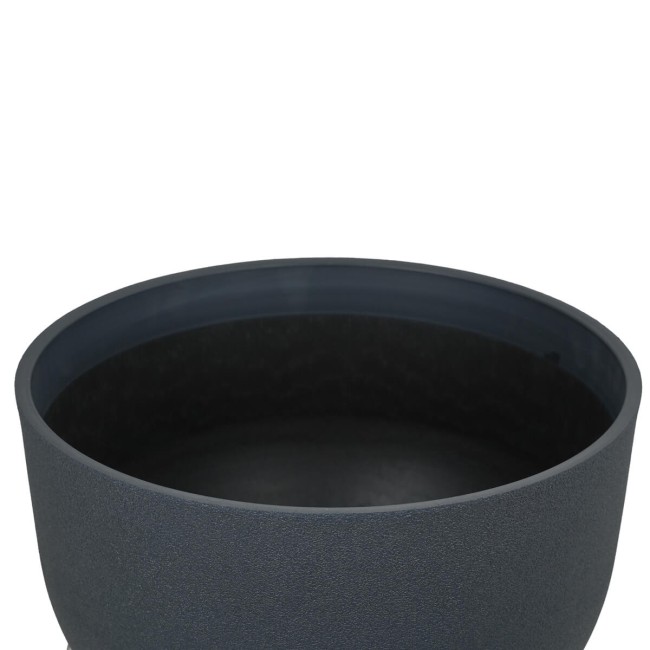 Set da 3 Vasi Ciotola in Poliresina Nero, Eleganza per Interno ed Esterno