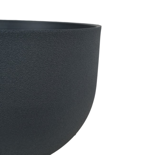 Set da 3 Vasi Ciotola in Poliresina Nero, Eleganza per Interno ed Esterno