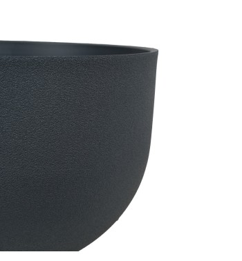 Set da 3 Vasi Ciotola in Poliresina Nero, Eleganza per Interno ed Esterno