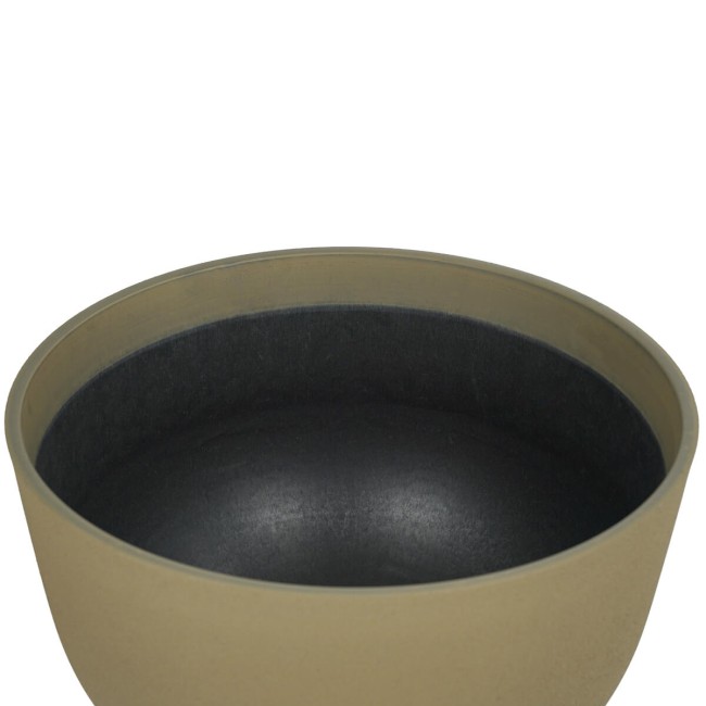 Set da 3 Vasi Ciotola in Poliresina Marrone Uso Interno ed Esterno