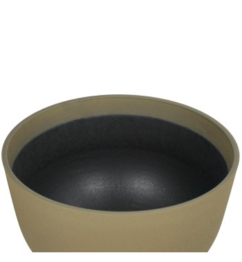 Set da 3 Vasi Ciotola in Poliresina Marrone Uso Interno ed Esterno
