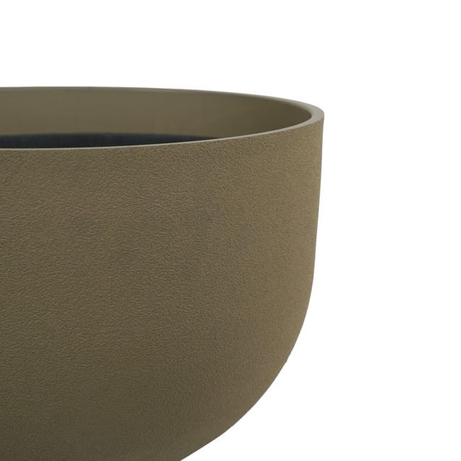 Set da 3 Vasi Ciotola in Poliresina Marrone Uso Interno ed Esterno