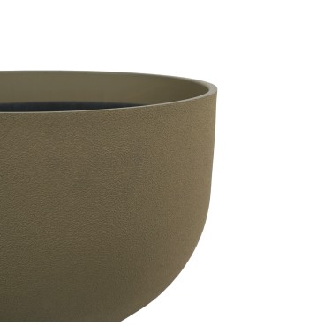 Set da 3 Vasi Ciotola in Poliresina Marrone Uso Interno ed Esterno