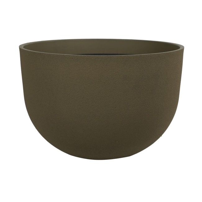 Set da 3 Vasi Ciotola in Poliresina Marrone Uso Interno ed Esterno