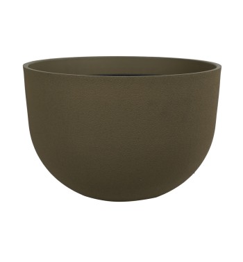 Set da 3 Vasi Ciotola in Poliresina Marrone Uso Interno ed Esterno