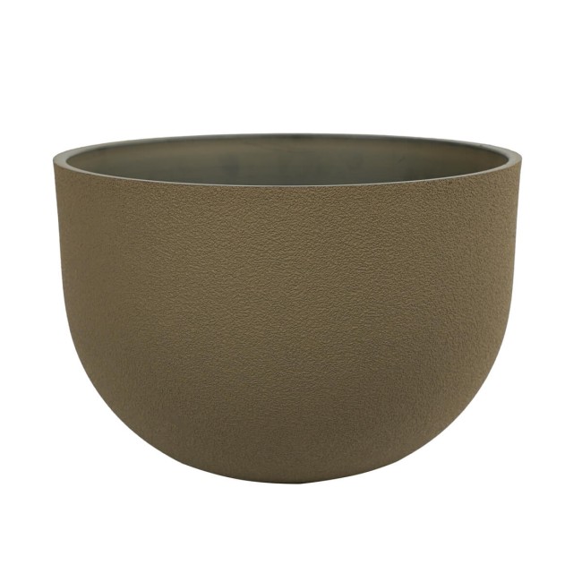 Set da 3 Vasi Ciotola in Poliresina Marrone Uso Interno ed Esterno