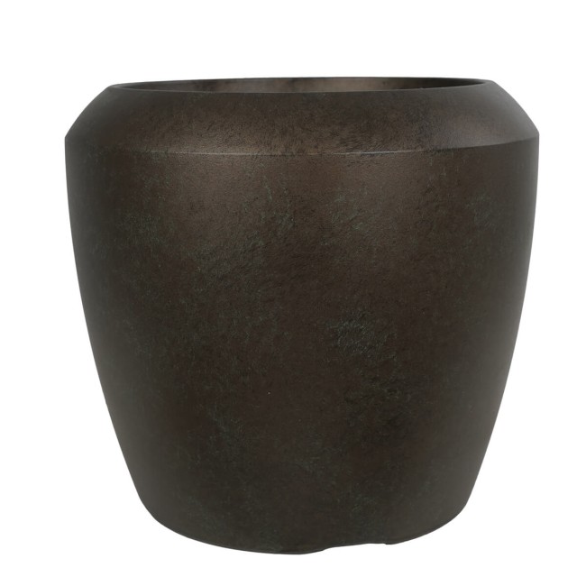 Set da 3 Vasi in Poliresina Alta Densità Color Metallo Uso Interno/Esterno