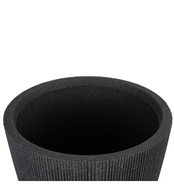 Set da 2 Vasi in HDPE Nero, Eleganza Moderna per Interni ed Esterni