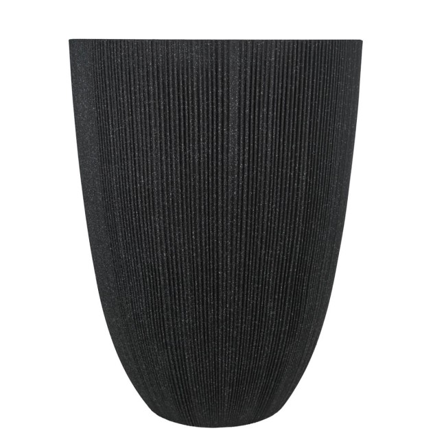 Set da 2 Vasi in HDPE Nero, Eleganza Moderna per Interni ed Esterni