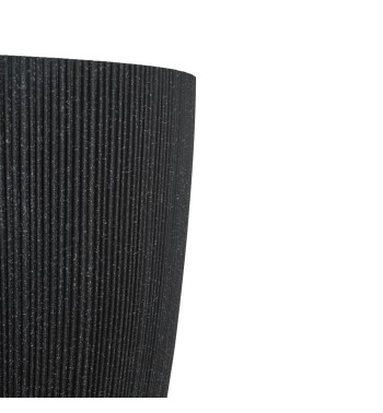 Set da 2 Vasi in HDPE Nero, Eleganza Moderna per Interni ed Esterni