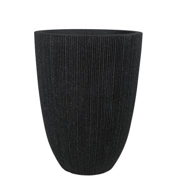 Set da 2 Vasi in HDPE Nero, Eleganza Moderna per Interni ed Esterni