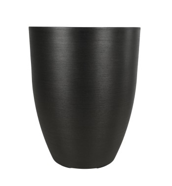 Set da 2 Vasi Grigio Metallizzato in Poliresina e Polvere di Pietra, per Interni ed Esterni