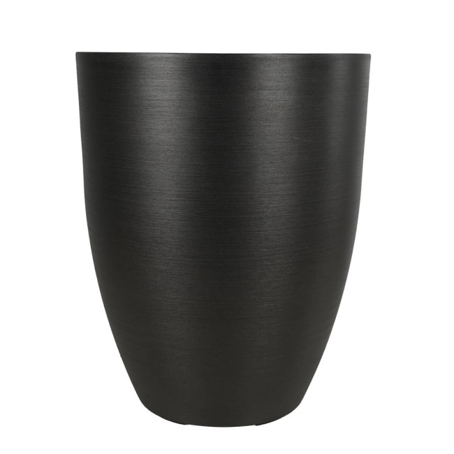 Set da 2 Vasi Grigio Metallizzato in Poliresina e Polvere di Pietra, per Interni ed Esterni