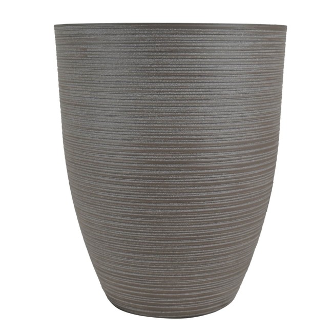 Set da 2 Vasi in Poliresina Mista a Polvere di Pietra Color Sabbia, per Interni ed Esterni