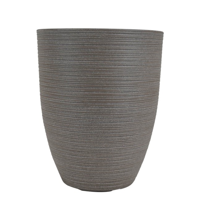 Set da 2 Vasi in Poliresina Mista a Polvere di Pietra Color Sabbia, per Interni ed Esterni