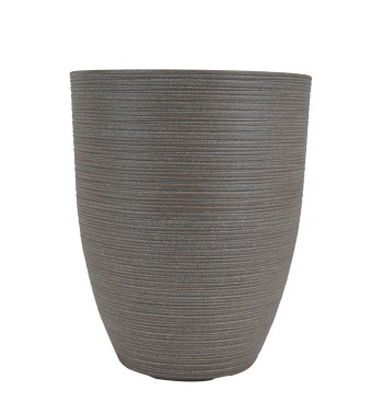 Set da 2 Vasi in Poliresina Mista a Polvere di Pietra Color Sabbia, per Interni ed Esterni