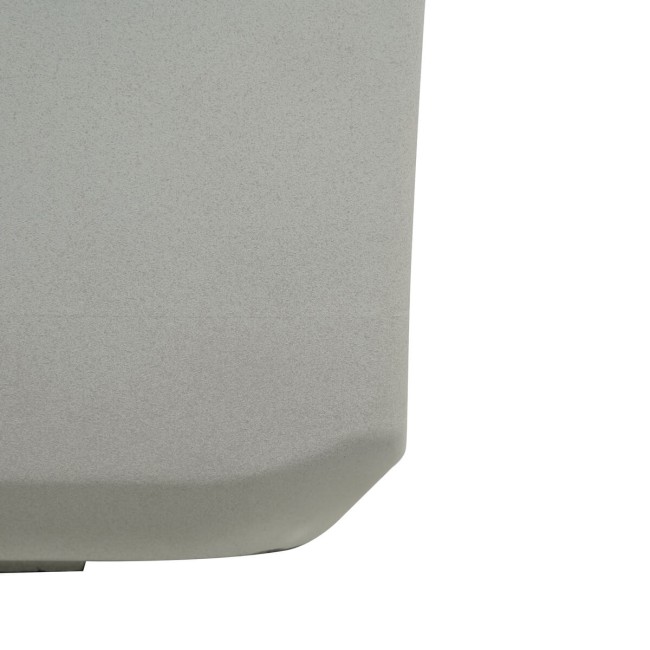 Set da 2 Vasi Quadrato Beige in Poliresina Mista a Polvere di Pietra, per Interni ed Esterni