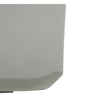 Set da 2 Vasi Quadrato Beige in Poliresina Mista a Polvere di Pietra, per Interni ed Esterni