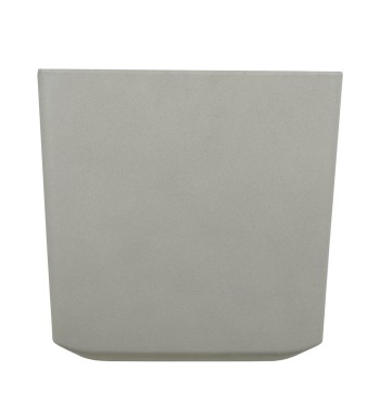 Set da 2 Vasi Quadrato Beige in Poliresina Mista a Polvere di Pietra, per Interni ed Esterni