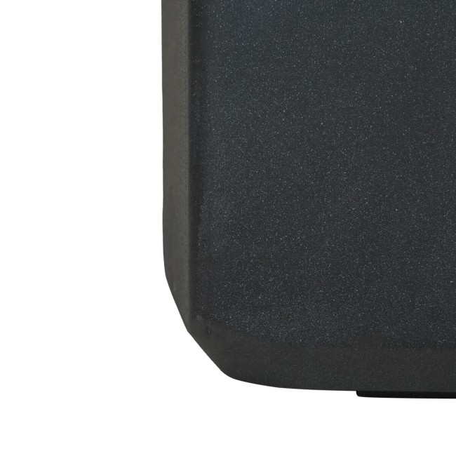 Set da 2 Vasi Quadrato Nero in Poliresina ad Alta Densità Mista a Polvere di Pietra, per Interni ed Esterni