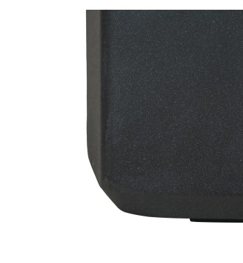 Set da 2 Vasi Quadrato Nero in Poliresina ad Alta Densità Mista a Polvere di Pietra, per Interni ed Esterni