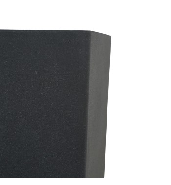 Set da 2 Vasi Quadrato Nero in Poliresina ad Alta Densità Mista a Polvere di Pietra, per Interni ed Esterni