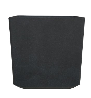 Set da 2 Vasi Quadrato Nero in Poliresina ad Alta Densità Mista a Polvere di Pietra, per Interni ed Esterni