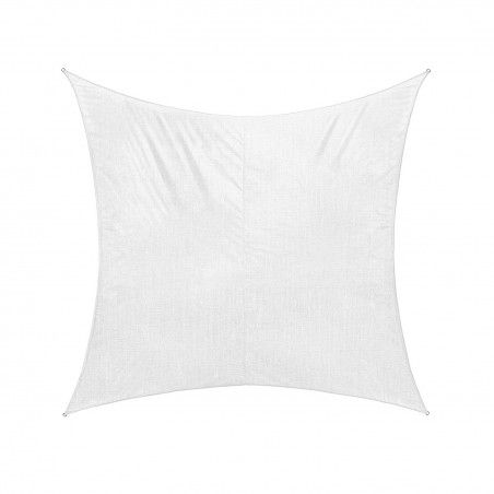 Vela Quadrata in Poliestere, Parasole Completo di Anelli 3,6 mt Bianco