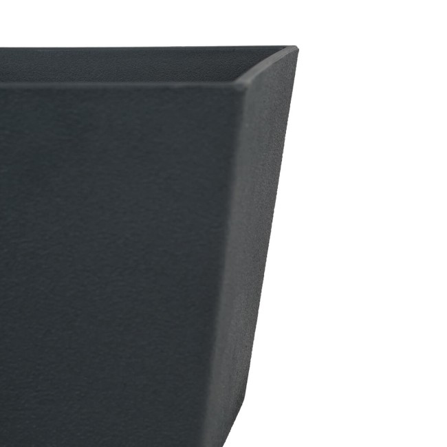 Set da 2 Vasi Quadro Nero in Poliresina Mista a Polvere di Pietra per Interni ed Esterni