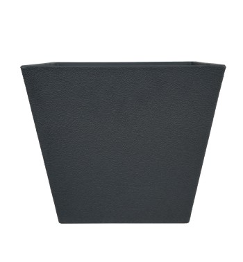 Set da 2 Vasi Quadro Nero in Poliresina Mista a Polvere di Pietra per Interni ed Esterni