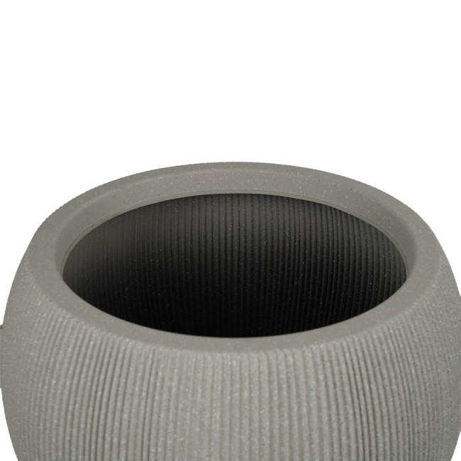 Set da 2 Vasi Beige a Forma Sferica in HDPE, per Interni ed Esterni