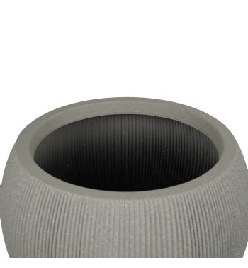 Set da 2 Vasi Beige a Forma Sferica in HDPE, per Interni ed Esterni