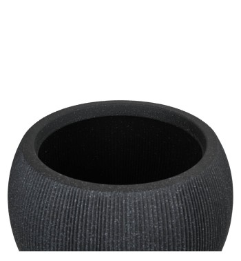 Set da 2 Vasi Sferico Nero in HDPE, per Uso Interno ed Esterno