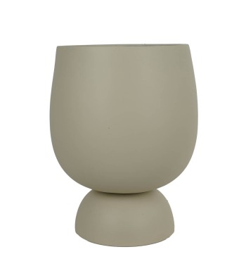 Set Tre Vasi in Ossido di Magnesio Taupe, Eleganza per Interni ed Esterni