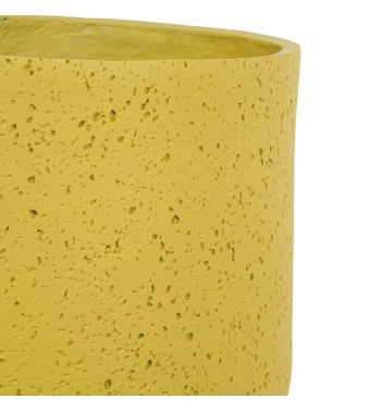 Set Tre Vasi in Ossido di Magnesio Colore Senape, per Interno ed Esterno