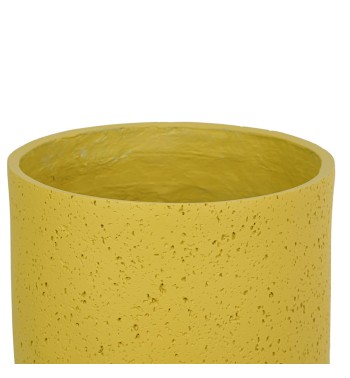 Set Tre Vasi in Ossido di Magnesio Colore Senape, per Interno ed Esterno