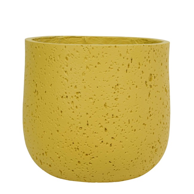 Set Tre Vasi in Ossido di Magnesio Colore Senape, per Interno ed Esterno