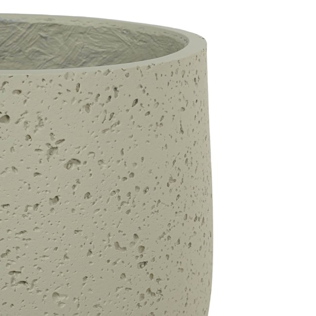 Set Tre Vasi in Ossido di Magnesio Taupe, Uso per Interni ed Esterni