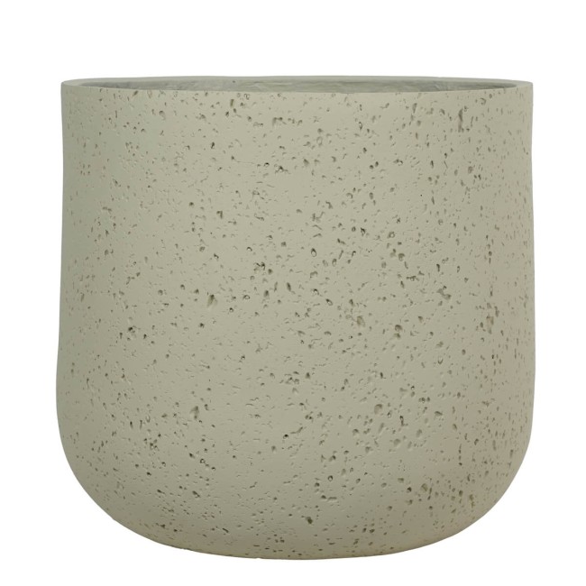 Set Tre Vasi in Ossido di Magnesio Taupe, Uso per Interni ed Esterni