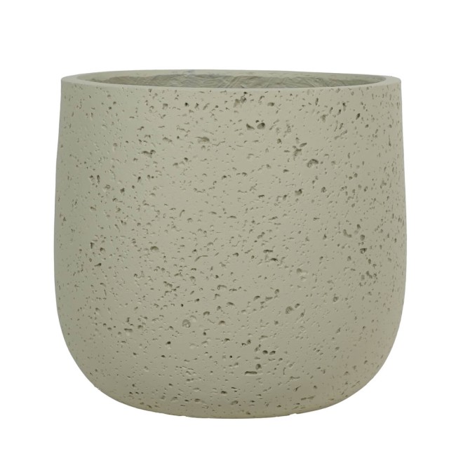 Set Tre Vasi in Ossido di Magnesio Taupe, Uso per Interni ed Esterni