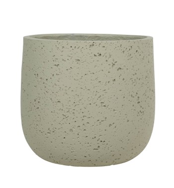 Set Tre Vasi in Ossido di Magnesio Taupe, Uso per Interni ed Esterni