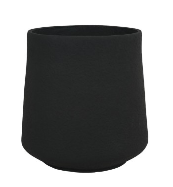 Set Due Vasi Neri in Ossido di Magnesio, Uso per Interni ed Esterni