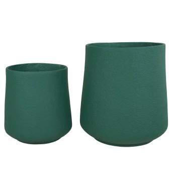 Set Due Vasi in Ossido di Magnesio Verde, per Interni ed Esterni