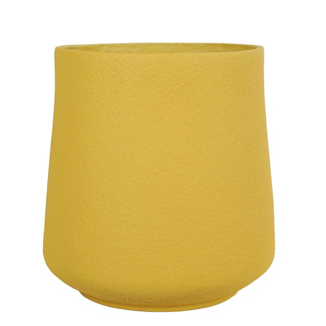 Set Due Vasi in Ossido di Magnesio Senape, per Interni ed Esterni