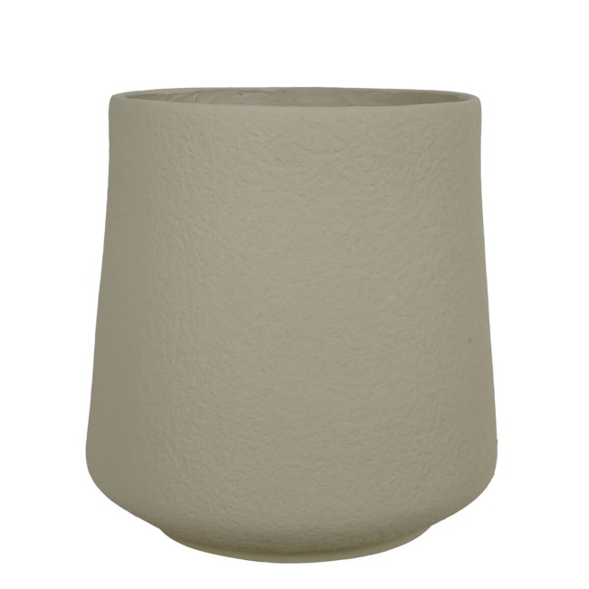 Set Due Vasi in Ossido di Magnesio Taupe, Adatto a Interni ed Esterni