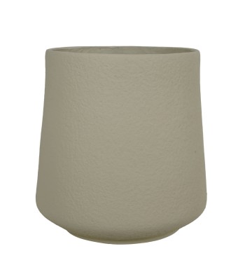 Set Due Vasi in Ossido di Magnesio Taupe, Adatto a Interni ed Esterni