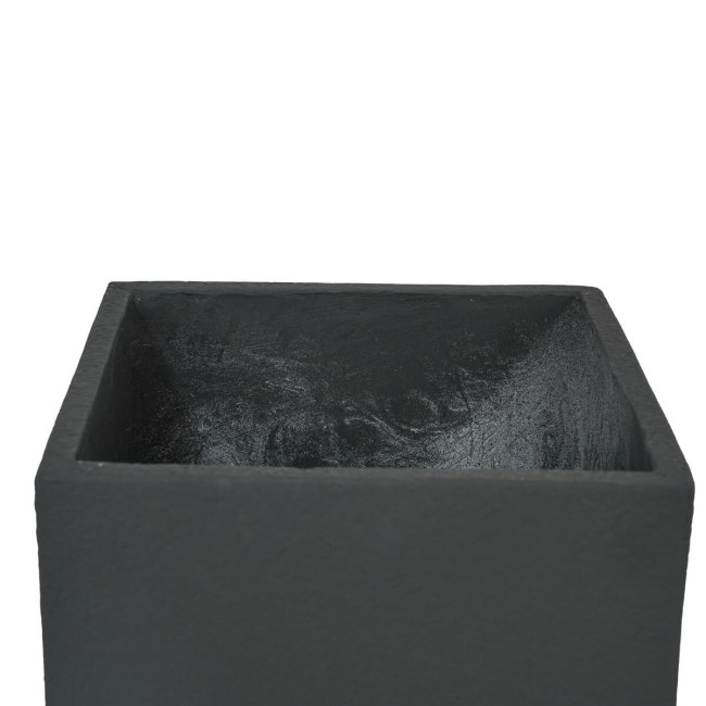 Set Due Vasi Cubo in Ossido di Magnesio Nero, per Interni ed Esterni