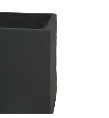 Set Due Vasi Cubo in Ossido di Magnesio Nero, per Interni ed Esterni