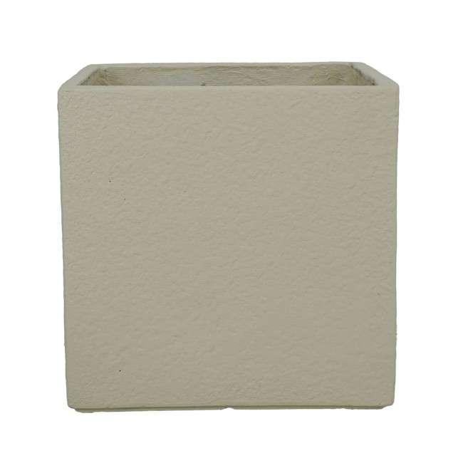 Set Due Vasi Cubo in Ossido di Magnesio Taupe, per Interni ed Esterni